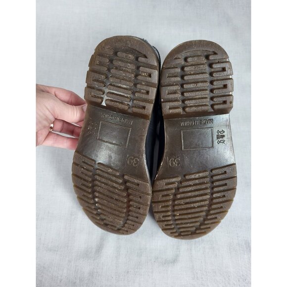 Steve Madden Black Rubber Lace up Boots Women's Size 8 Winter Fall Classic Style - Picture 6 of 8